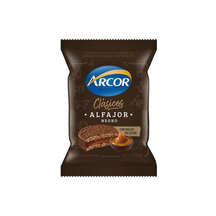 Alfajor de dulce de leche Negro Arcor