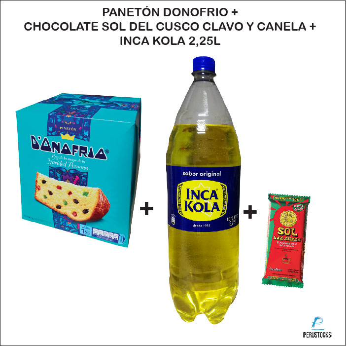 Pack Panetón Donofrio + Sol del Cusco Clavo Canela + Inca Kola 2,25L