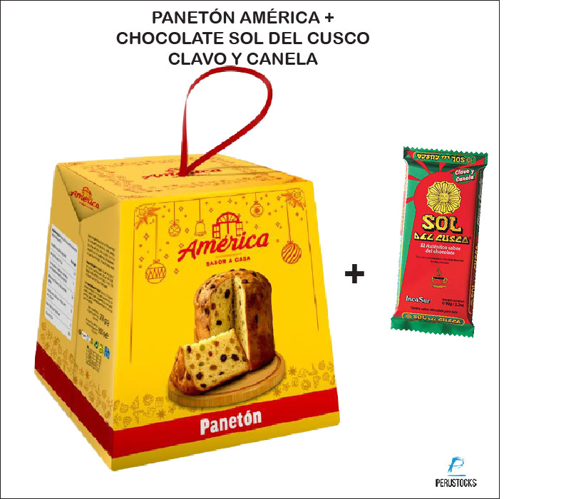 Pack Panetón América + Chocolate Sol del Cusco Clavo y Canela