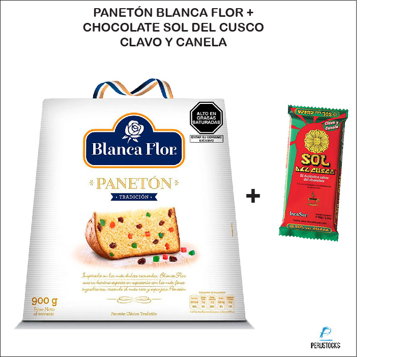 Pack Paneton Blanca Flor + Chocolate Sol Cuzco Clavo y Canela