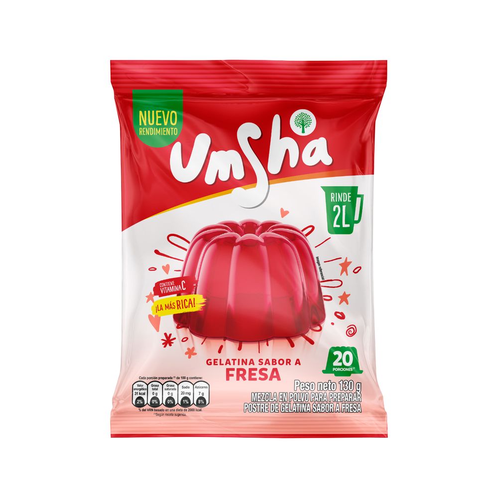 Gelatina Fresa Umsha (Negrita) 130g
